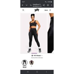 New XL Fabletics Yitty Black Headliner Shaping High Waist Leggings Shapewear